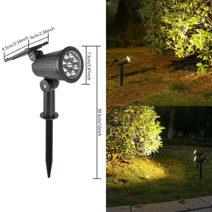 Adjustable Solar LED Garden Spotlight Stake With Swivel Head Integrated Solar Panel And Weatherproof Housing Kalsten