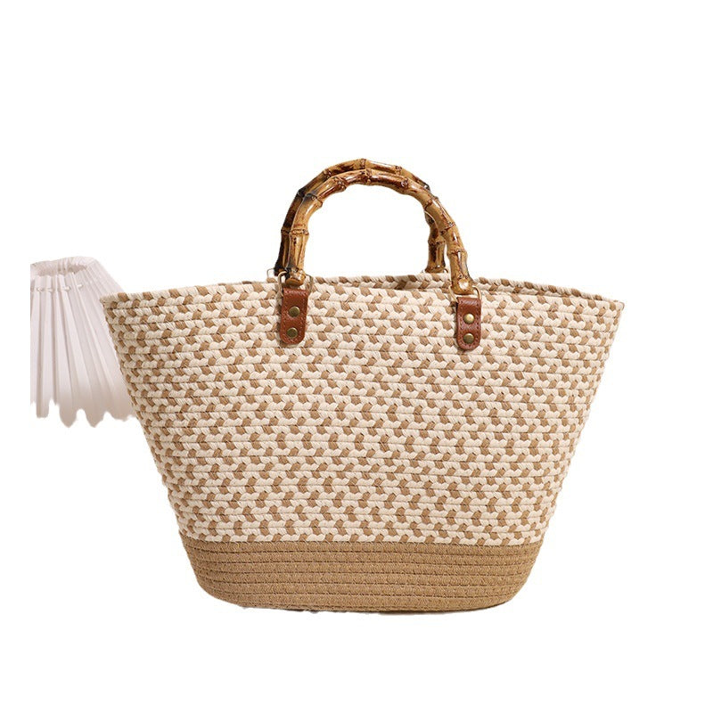 Elegant bamboo handle shopping bag Kalsten