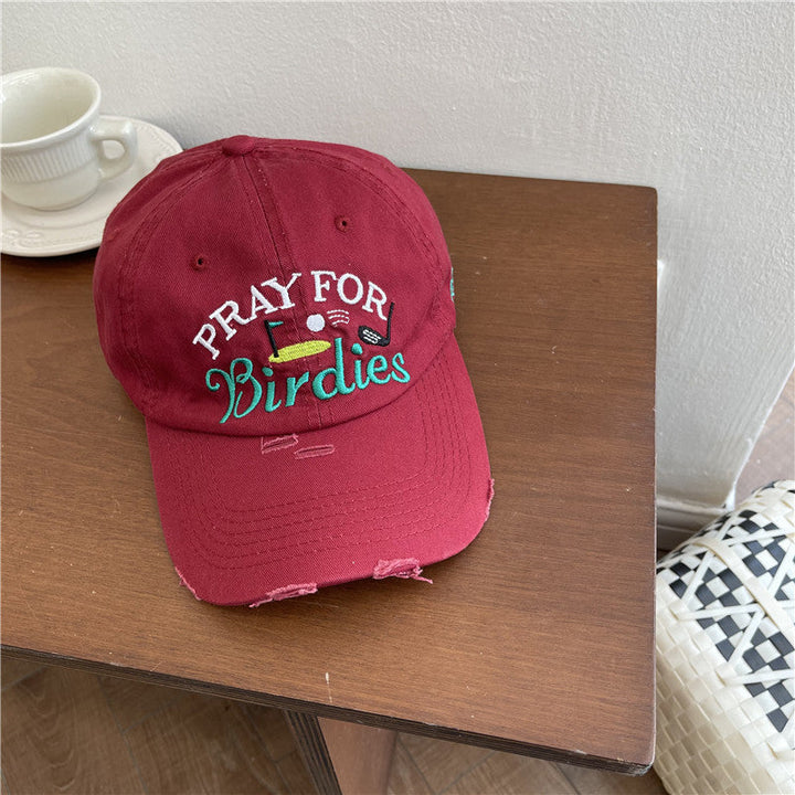 Women's Casual Distressed Embroidered Baseball Cap Kalsten