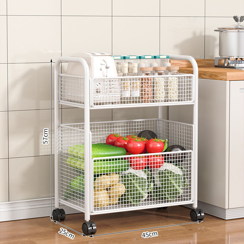 Rolling Kitchen Storage Organizer with Adjustable Mesh Baskets Kalsten