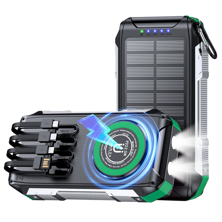 Multifunctional solar power bank with LED light and fast charging function Kalsten