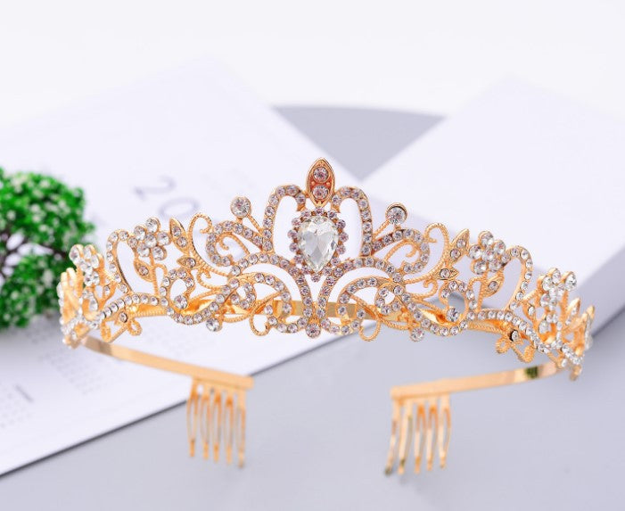 Ladies Sparkling Crystal Tiara with Filigree Design Kalsten