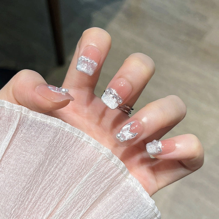 Elegant Nail Art Extensions with Pearl Accents Kalsten