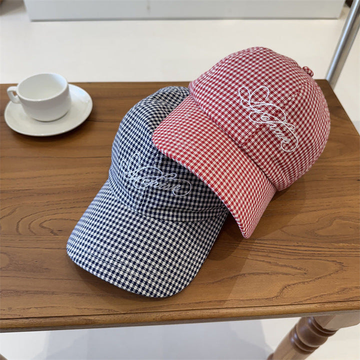 Women's Gingham Checkered Baseball Cap Kalsten
