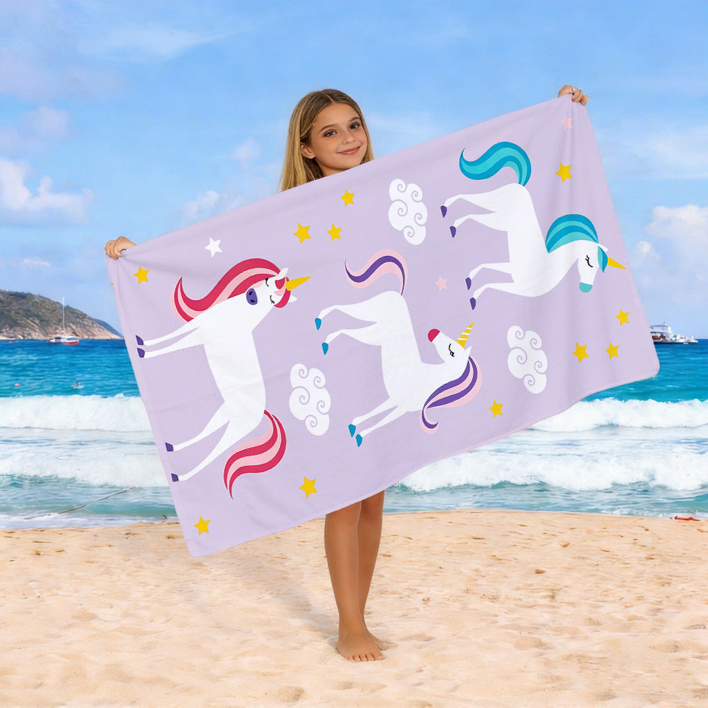 Beach towel with colorful horse motif Kalsten