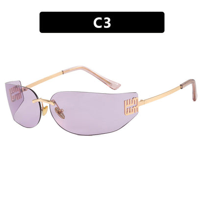 Women's futuristic designer sunglasses with unusual frame and UV protection Skanto
