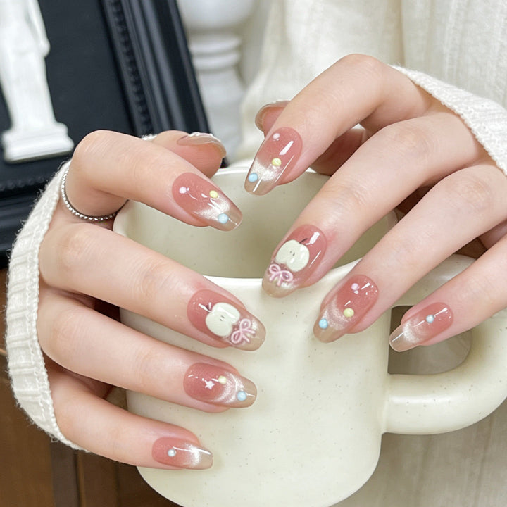 Whimsical Character Designed Press-On Nail Art Kalsten
