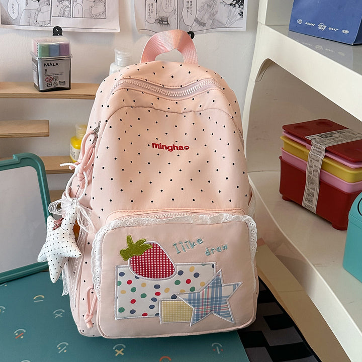 Embroidered Character Design School Backpack