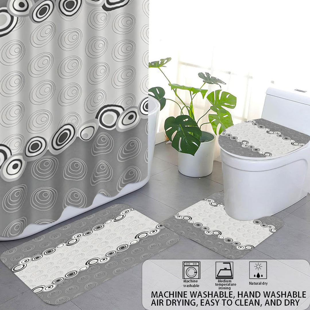 Abstract Design Four-Piece Digital Bathroom Set Kalsten