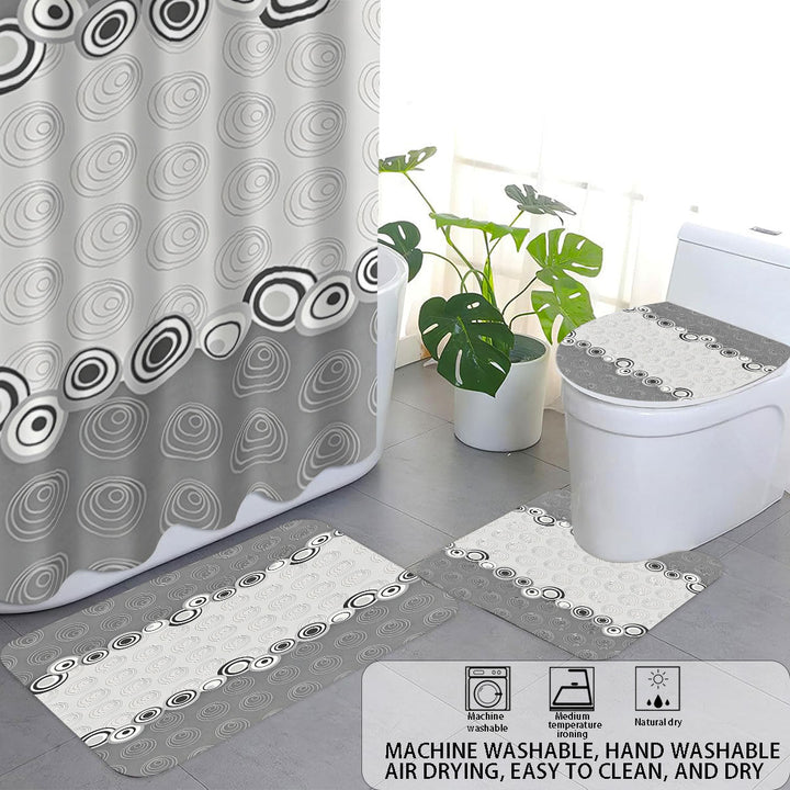 Abstract Design Four-Piece Digital Bathroom Set Kalsten