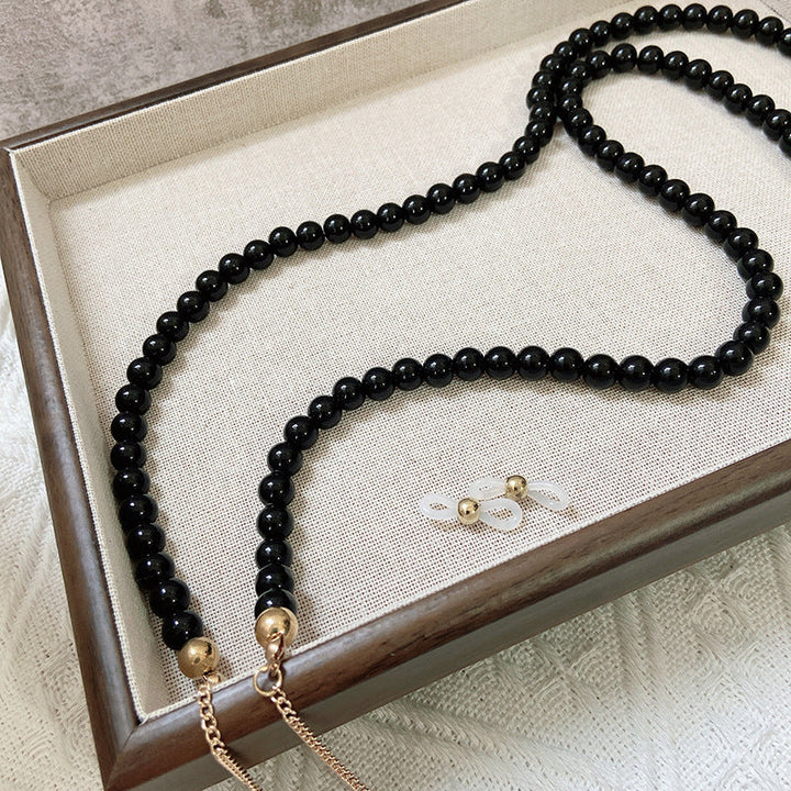 Fashionable jewelry band made of onyx beads Kalsten