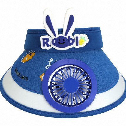 Sun protection with integrated battery fan, adjustable chin strap and cute bunny design Kalsten