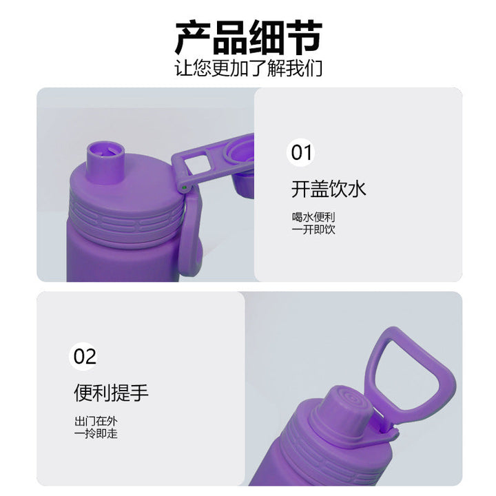 Ladies reusable and insulated drinking bottle with practical carrying handle Kalsten