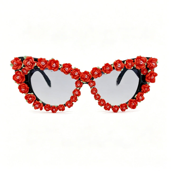 Ladies Cat-Eye Sunglasses with Floral Applications Kalsten