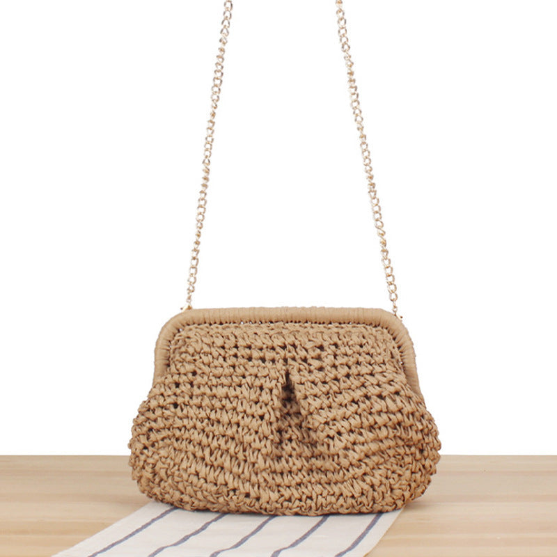 Handbag with Elegant Woven Design and High-Quality Chain Decoration Kalsten