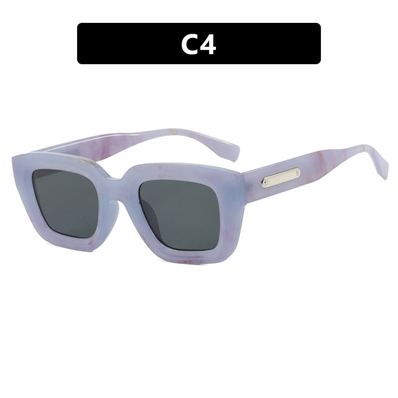 Women's square sunglasses with transparent frame and brown lenses Kalsten