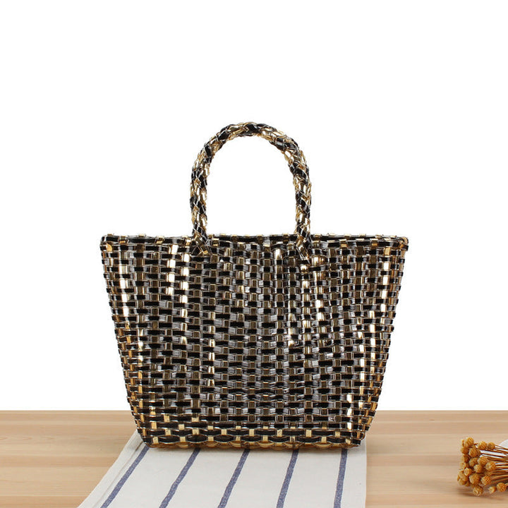 Handbag Made of Woven Natural Material with Elegant Accents Kalsten