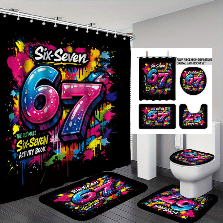 Digital Art-Themed Four-Piece Bathroom Set Kalsten