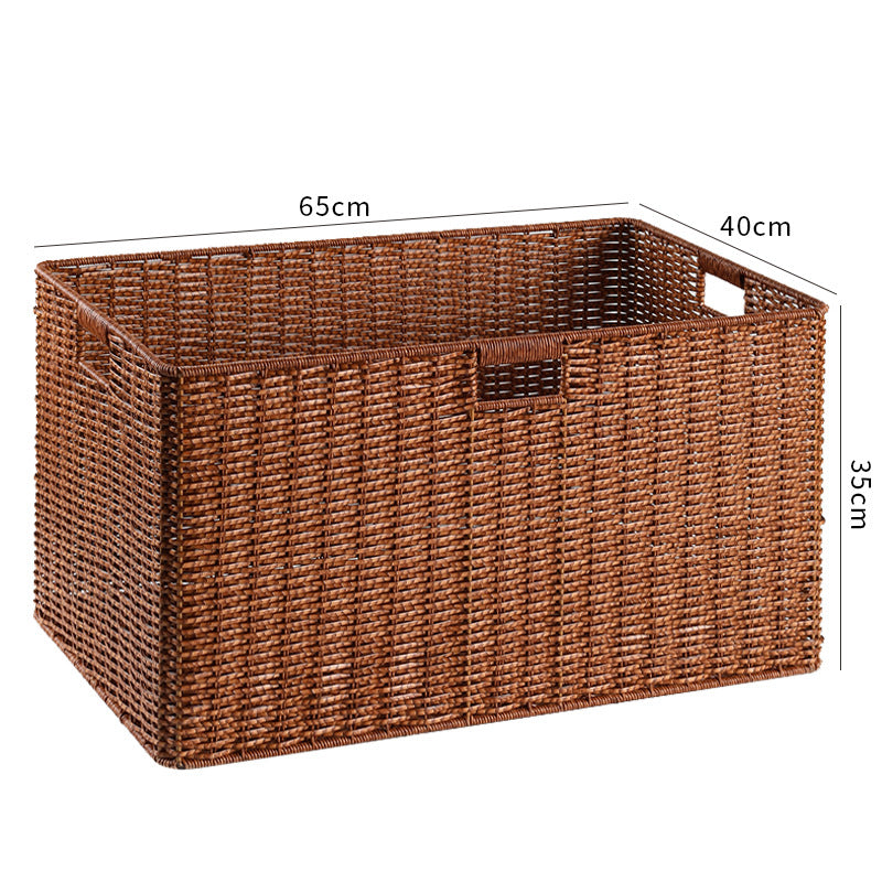 Large Woven Storage Bin with Ergonomic Cutout Handles Kalsten