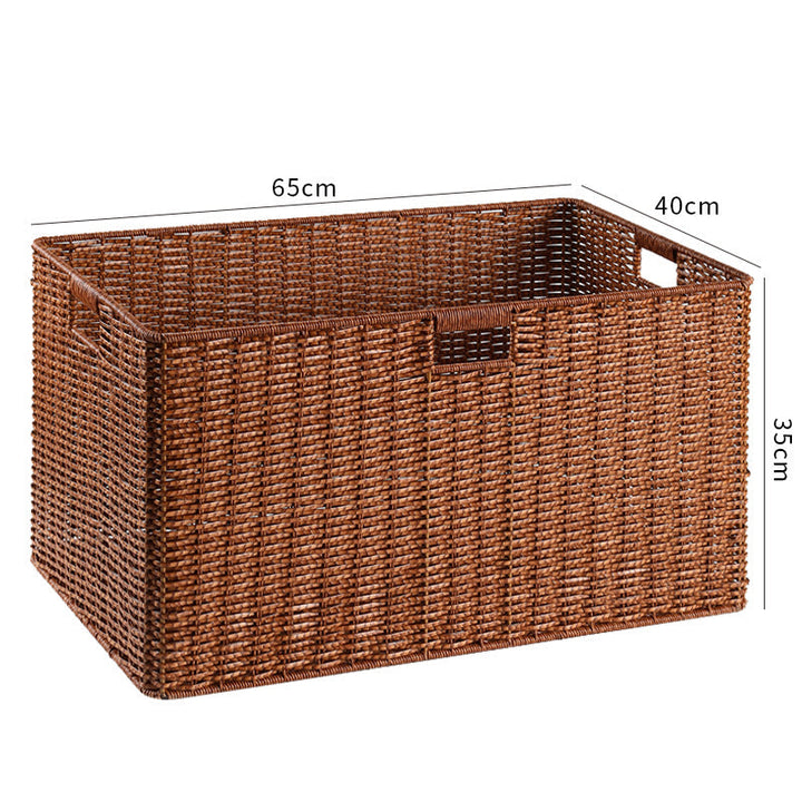 Large Woven Storage Bin with Ergonomic Cutout Handles Kalsten
