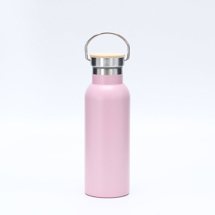 Women's insulated stainless steel drinking bottle with wooden lid Kalsten