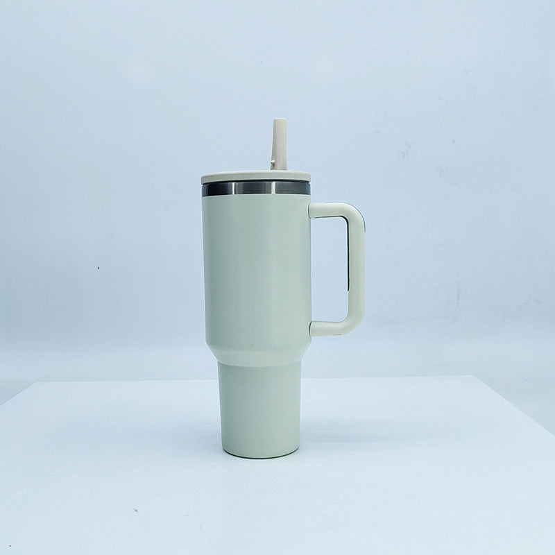 Women's insulated mug with sturdy handle and straw Kalsten