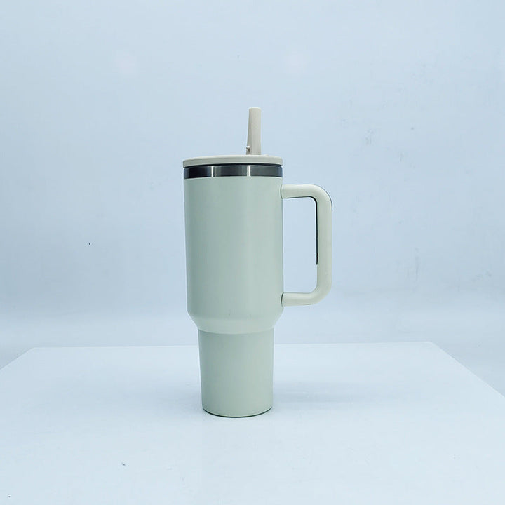 Women's insulated mug with sturdy handle and straw Kalsten