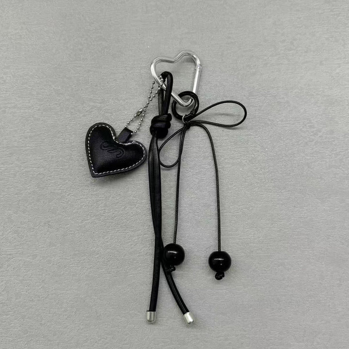 Heart-Shaped Leather Charm Keychain Kalsten