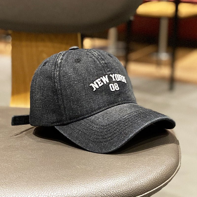 Men's Distressed Denim Style Baseball Cap Kalsten