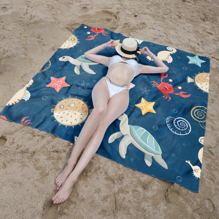 Beach blanket with colorful turtle pattern Kalsten