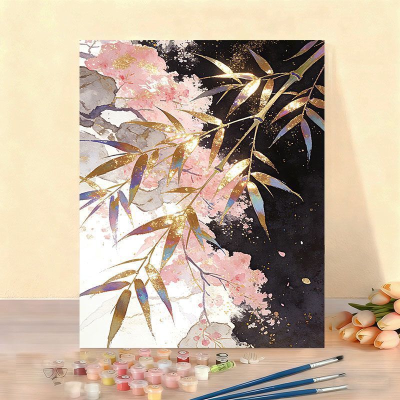 Elegant Floral Paint by Numbers Canvas Art Kit Kalsten