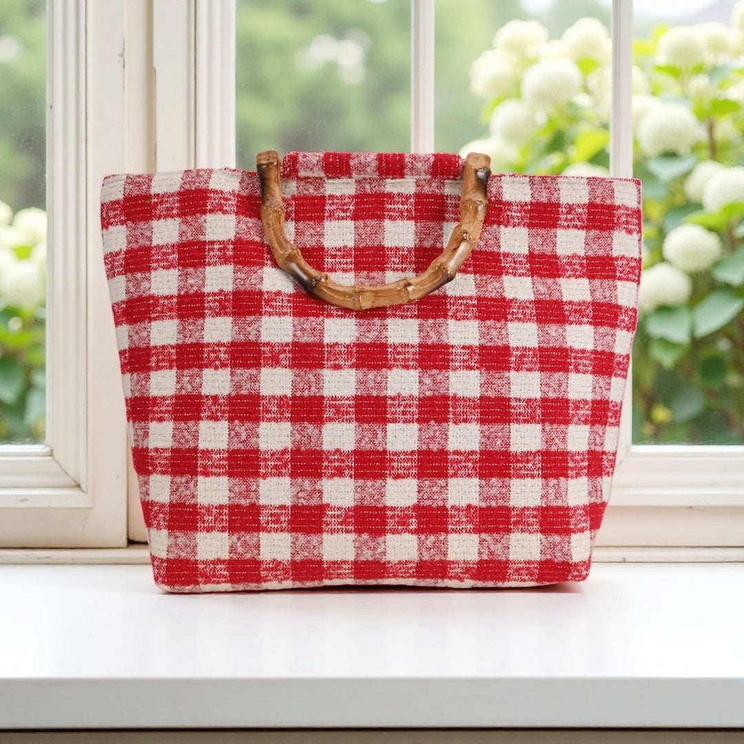 Stylish picnic bag with bamboo handles Kalsten