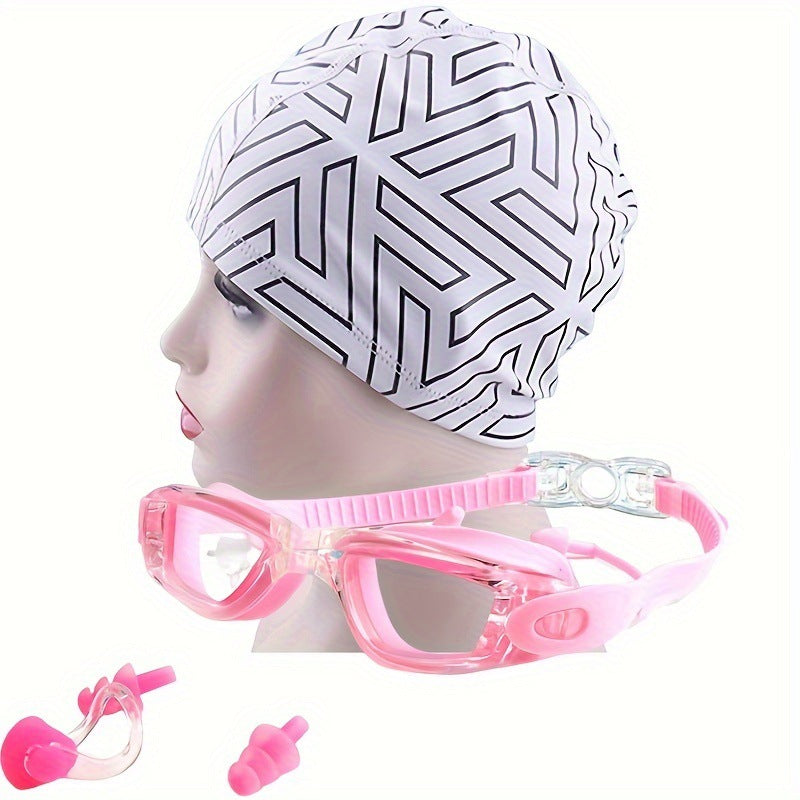 Swimming Sports Set with Ergonomic Swimming Goggles and Stylish Swim Cap Kalsten