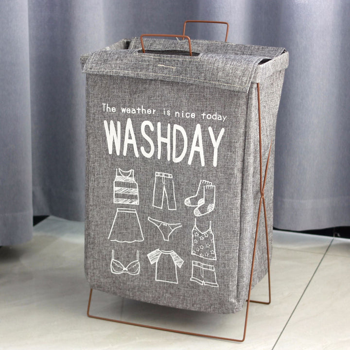 Decorative laundry basket with inspiring quotes Kalsten