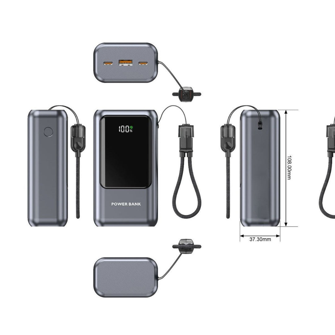 Portable power bank with digital charge indicator and compact design Kalsten