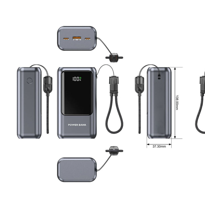 Portable power bank with digital charge indicator and compact design Kalsten