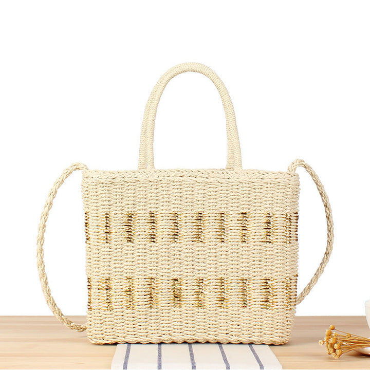 Braided tote bag with double carrying handles Kalsten