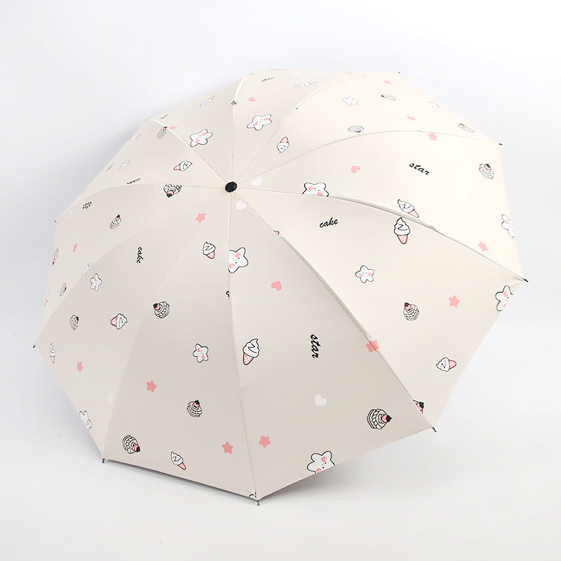 Women's Folding Umbrella with Playful Dessert Motif Kalsten