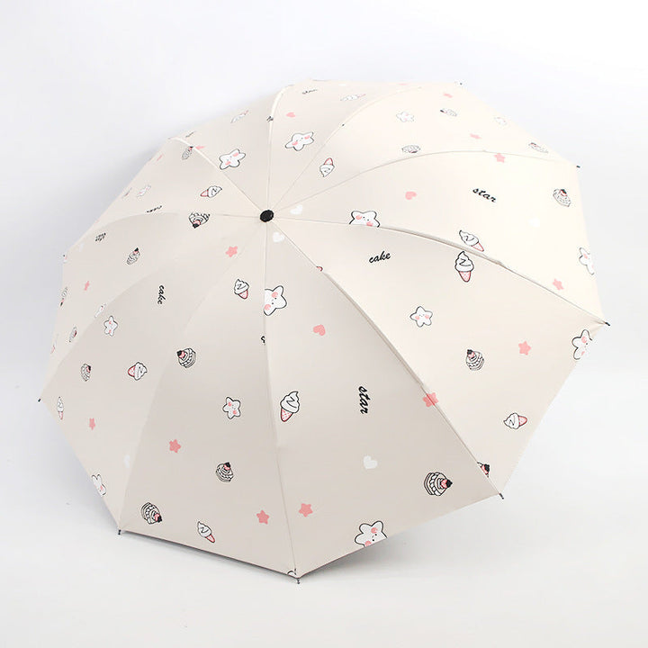 Women's Folding Umbrella with Playful Dessert Motif Kalsten
