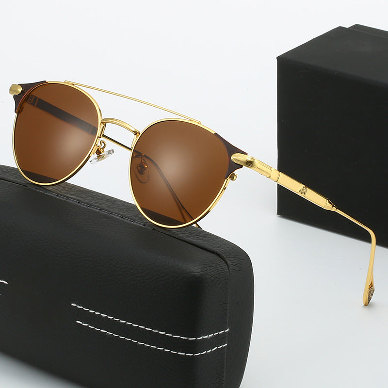 Women's round vintage sunglasses with high-quality metal frame and durable design Kalsten