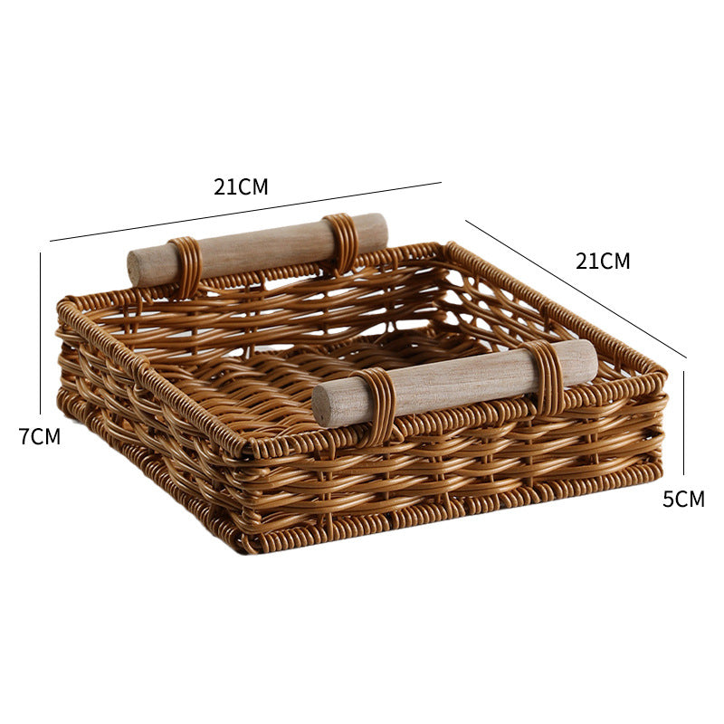 Unisex Practical Storage Basket with Wooden Handles Kalsten