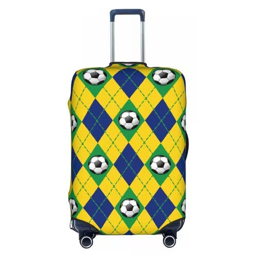 Unisex nan elastic luggage cover with football argyle pattern, tear-resistant stretch cover for trolley with handle and wheel openings Kalsten