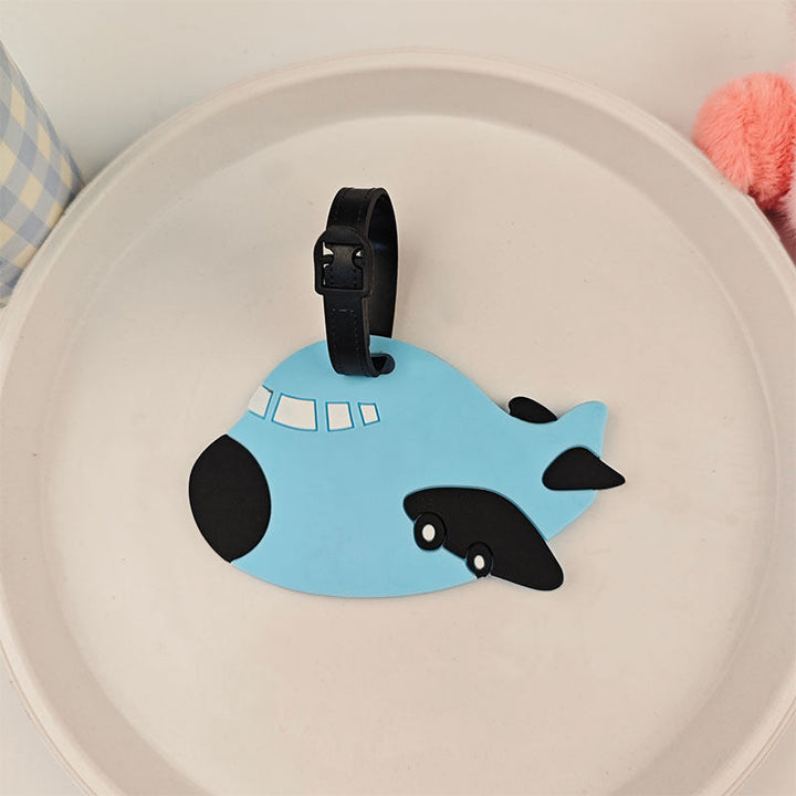 playful silicone airplane luggage tag with adjustable buckle strap Kalsten