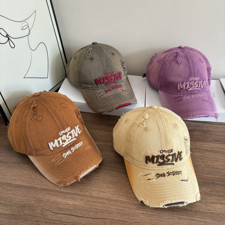 Women's Distressed Denim Adjustable Baseball Cap Kalsten