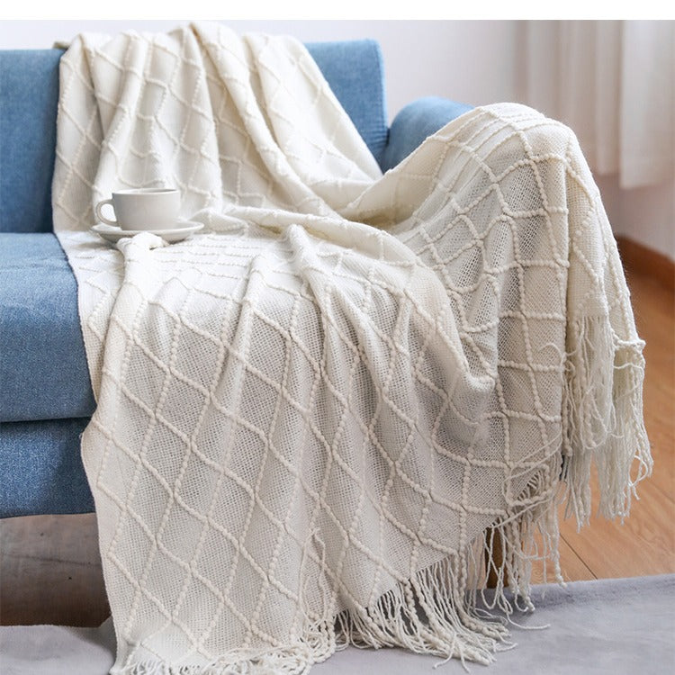 Women’s knitted blanket with textured wave pattern Kalsten