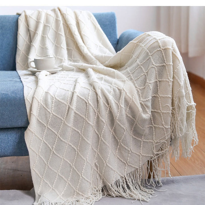 Women’s knitted blanket with textured wave pattern Kalsten