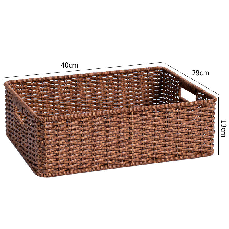 Handcrafted Large Rectangular Wicker Storage Basket Kalsten