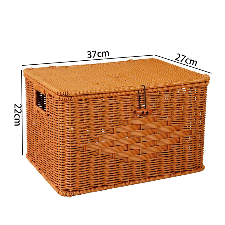 Ladies Handcrafted Storage Basket with Lid and Handle Kalsten