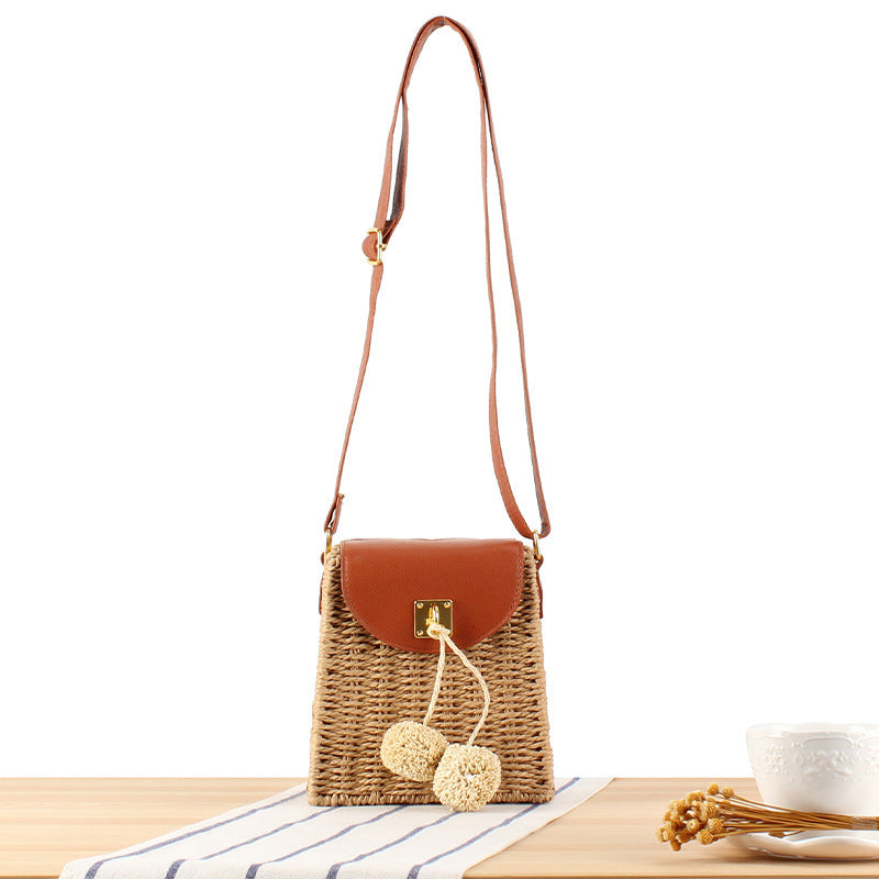 Elegant Bast crossbody bag with leather flap Kalsten