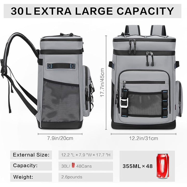 Unisex nan insulated lunch and picnic backpack with large interior compartment, separate top pocket and padded carrying comfort Kalsten